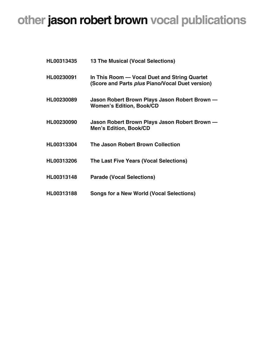 Brown, Jason Robert - Plays Jason Robert Brown