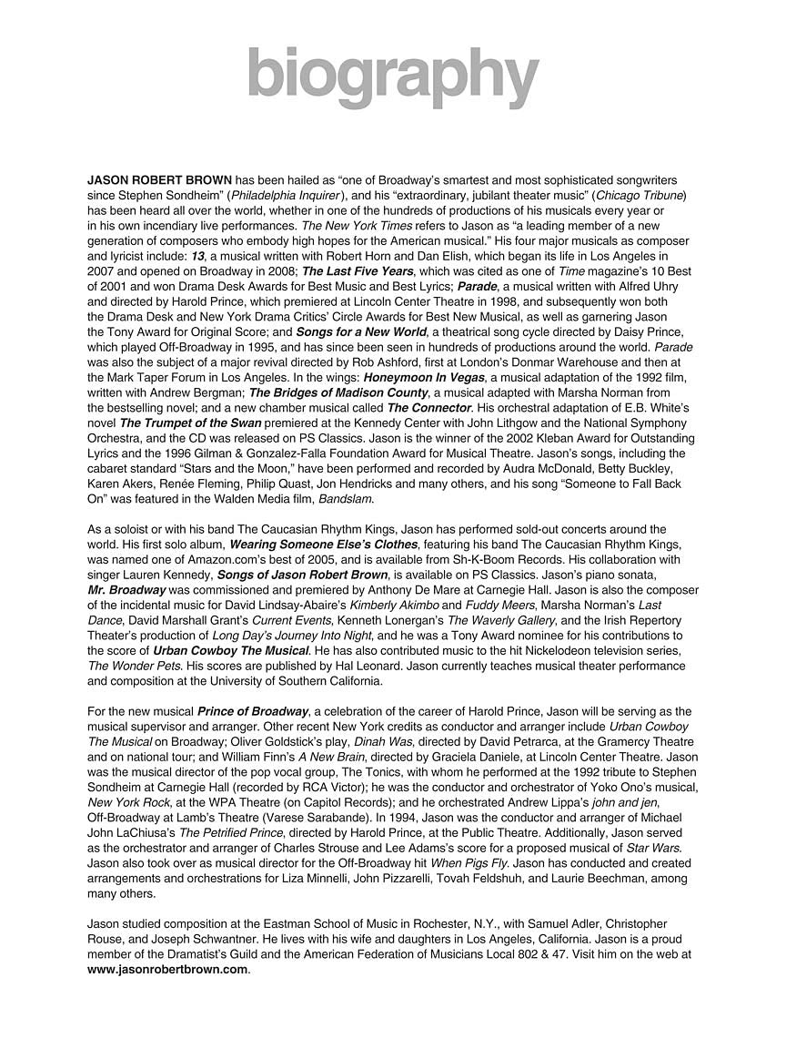 Brown, Jason Robert - Plays Jason Robert Brown