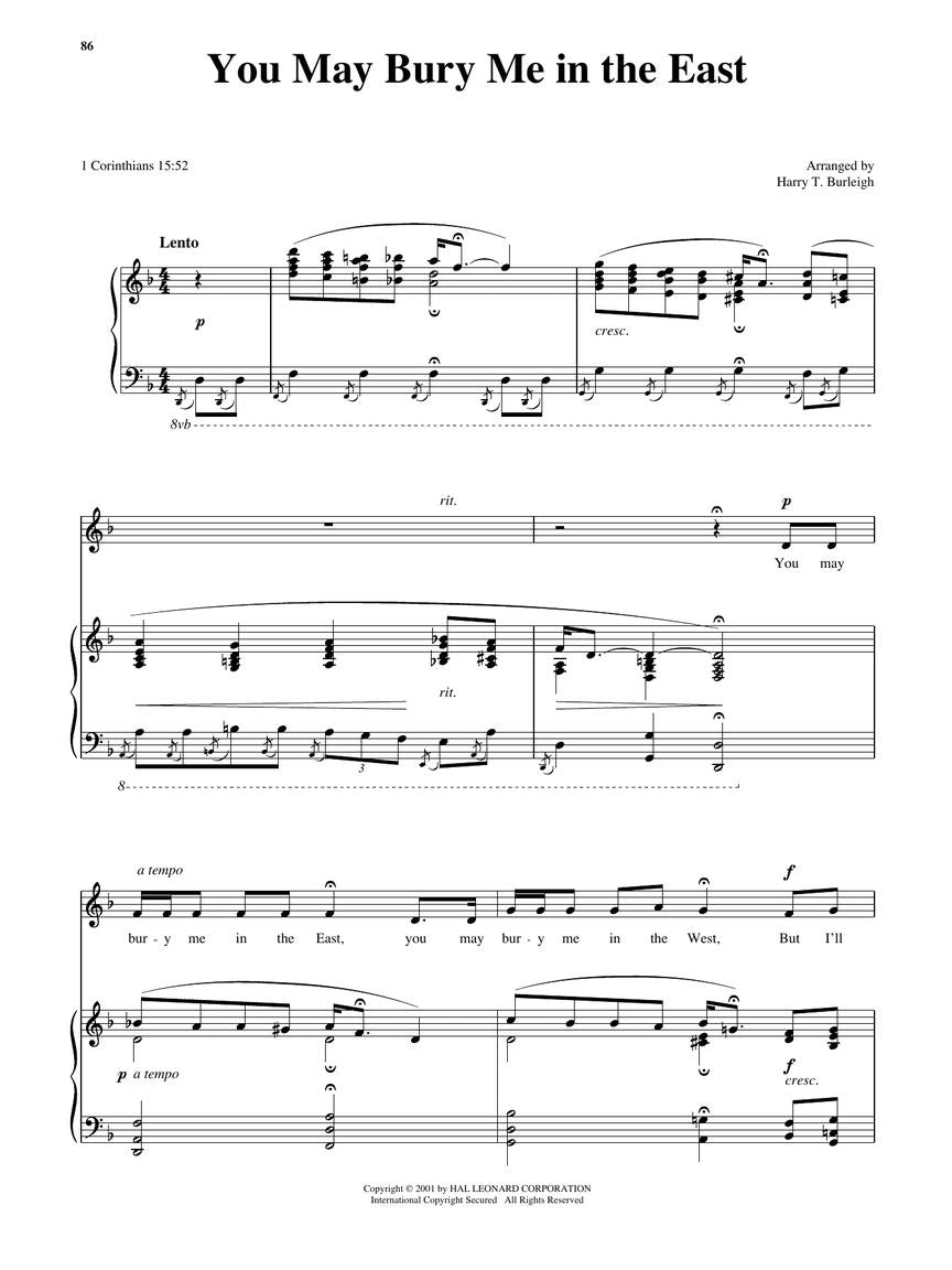 25 Spirituals Arranged by Harry T. Burleigh - Low Voice