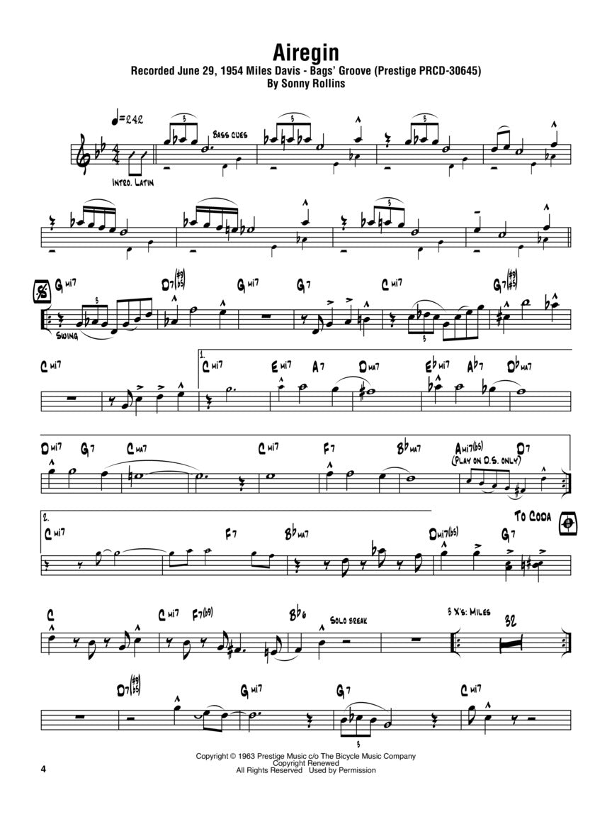 Rollins, Sonny - Omnibook for B-Flat Instruments