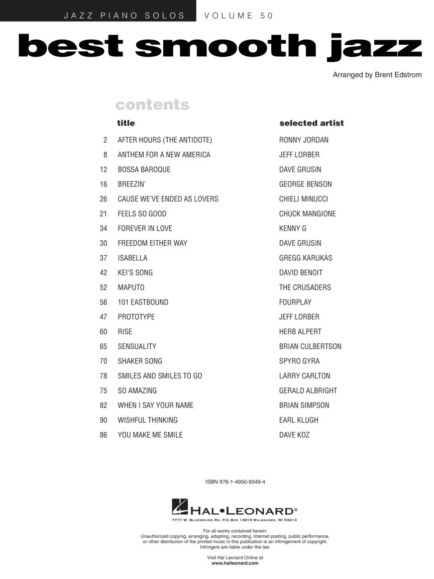 Best Smooth Jazz - Jazz Piano Solos Series Vol. 50