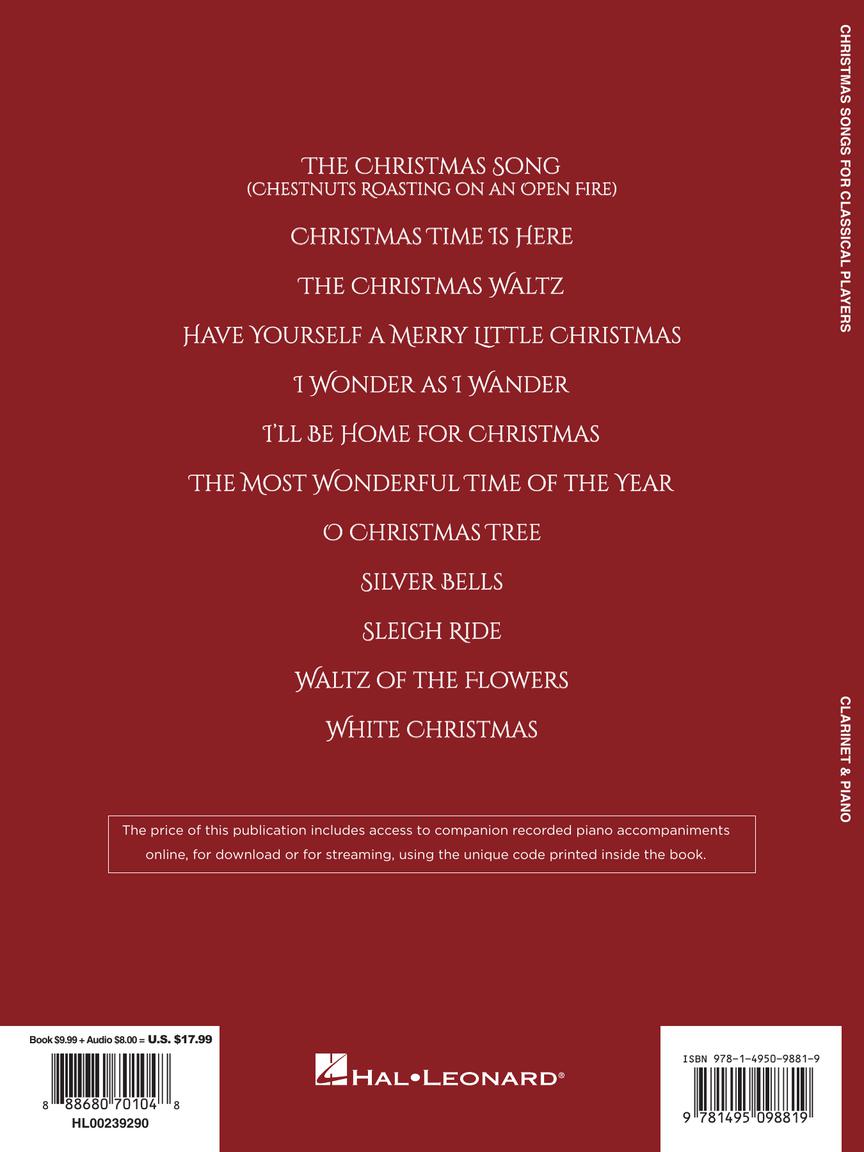 Christmas Songs for Classical Players – Clarinet and Piano