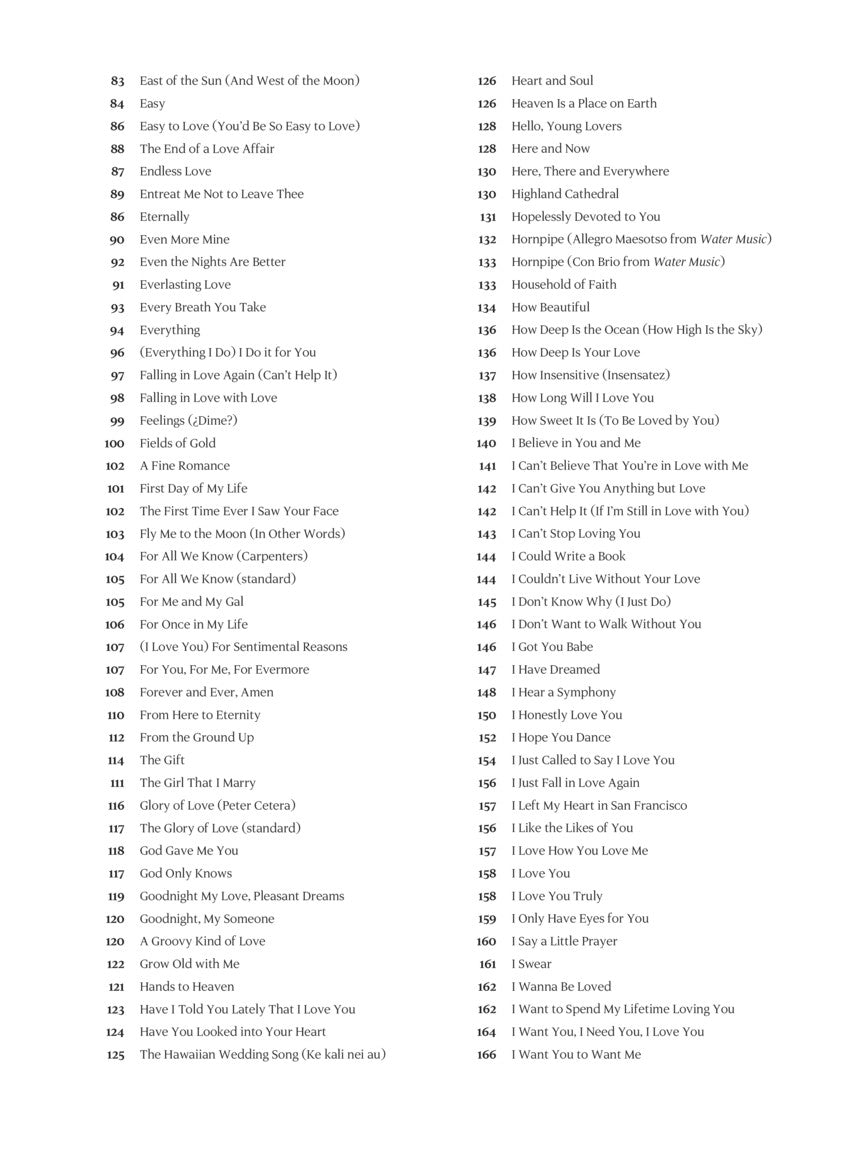 Wedding and Love Fake Book - 6th Edition