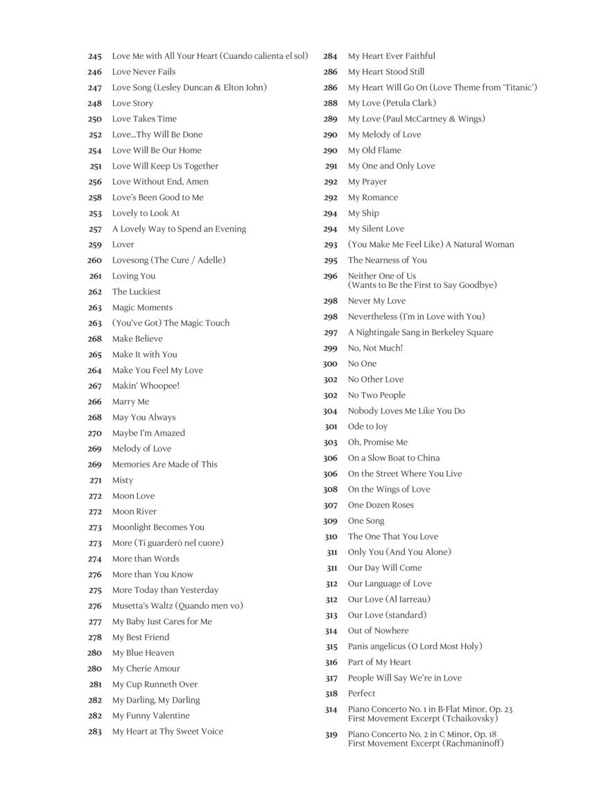 Wedding and Love Fake Book - 6th Edition