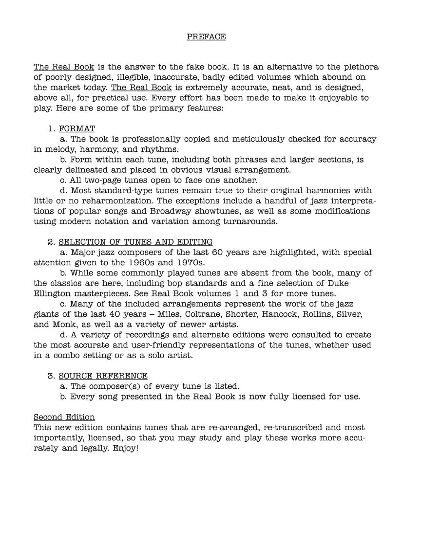 Real Book Volume 2, C Edition