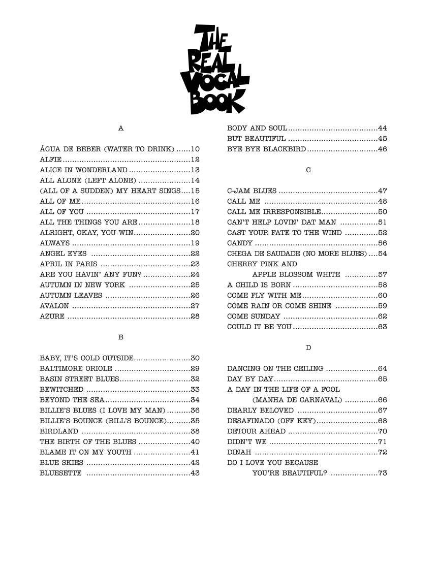 Real Book - (7.11): Real Vocal Book, The - Volume 1, High Voice