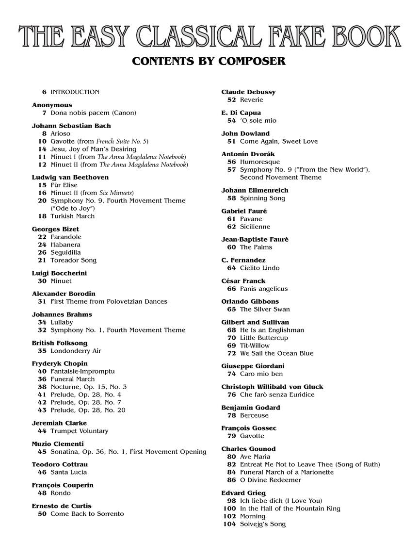 Easy Classical Fake Book, The