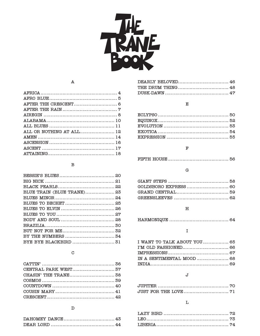 Trane Book Real Book - (8.10): Trane Book, The (The John Coltrane Real Book)