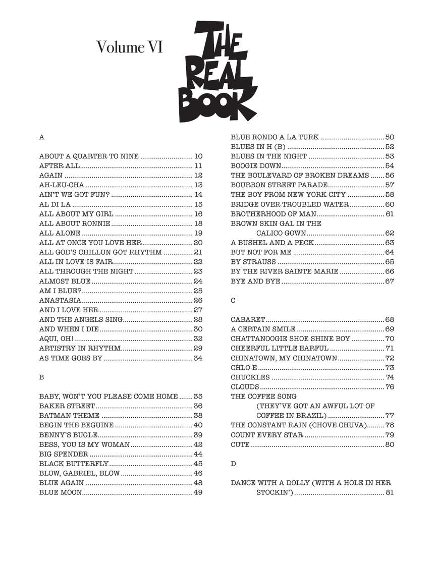 Real Book - (5.51): Real Book, The - Volume 6, C Edition