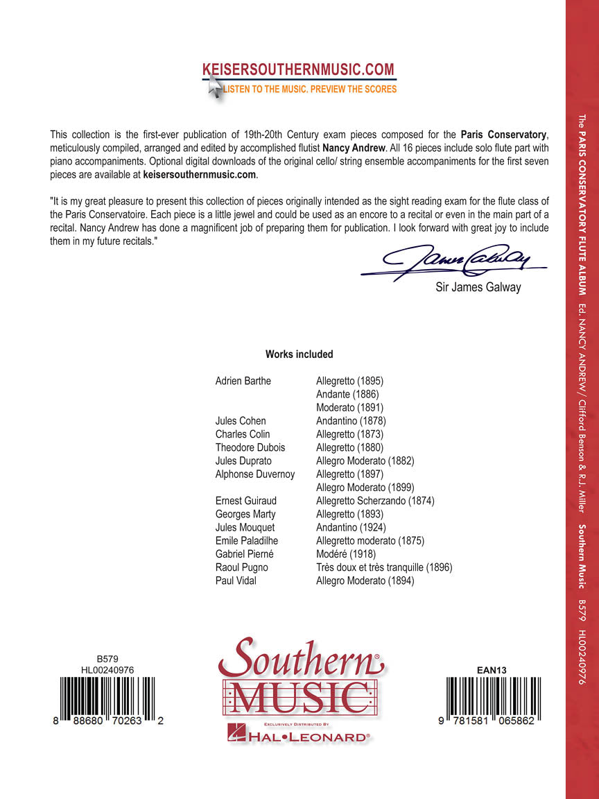 Paris Conservatory Flute Album for Flute and Piano