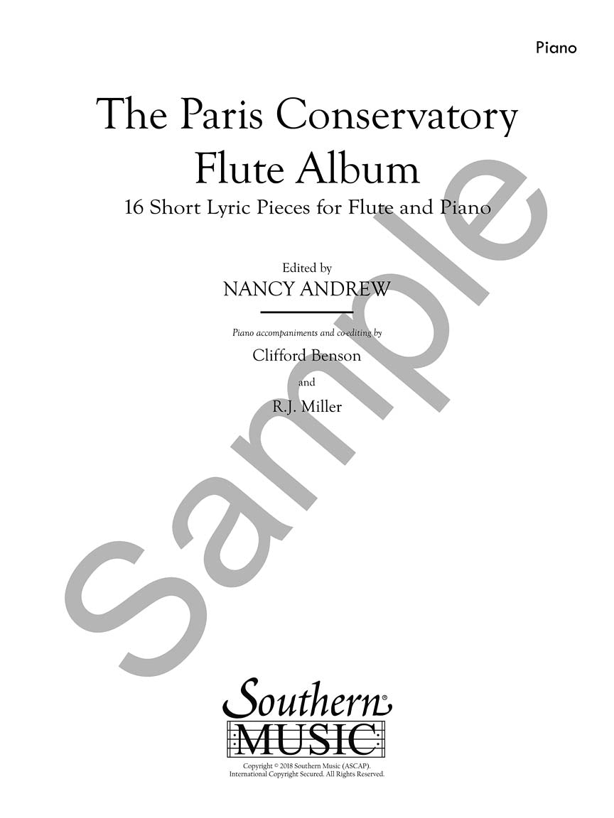 Paris Conservatory Flute Album for Flute and Piano