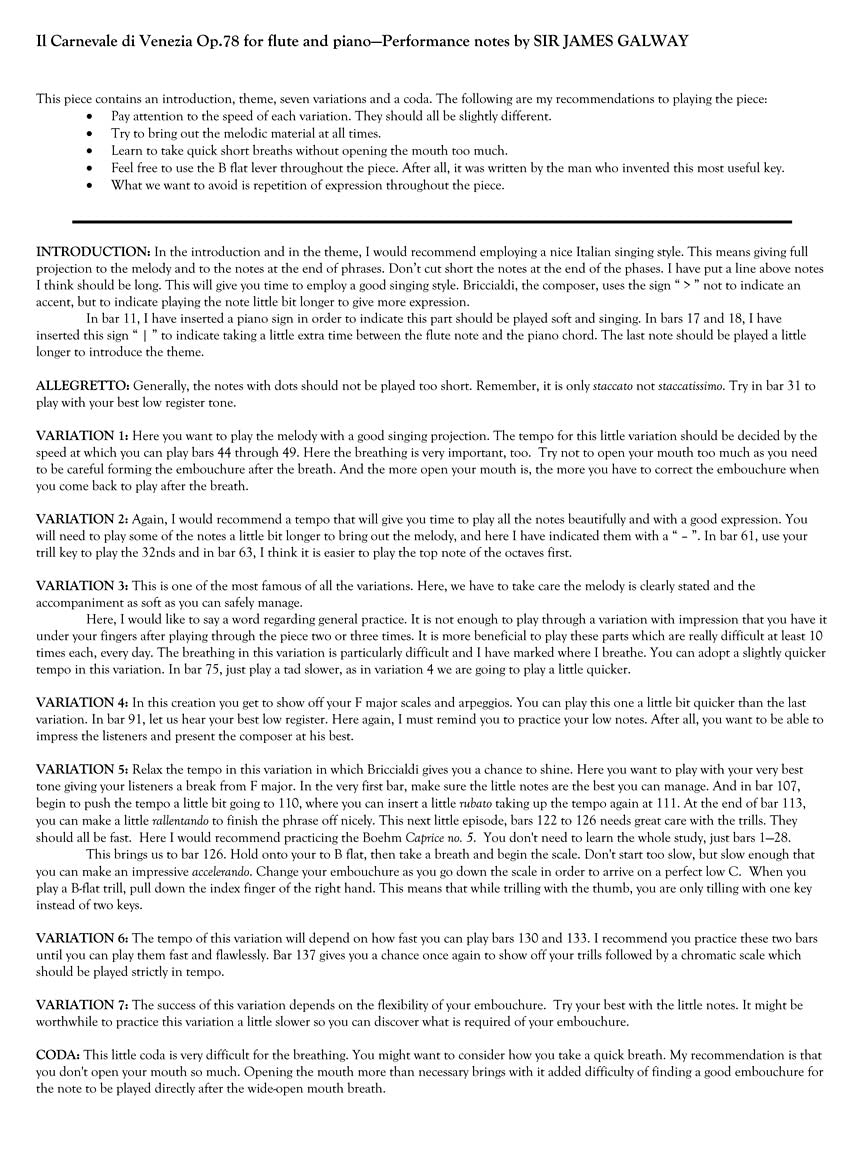 Carnival of Venice for Flute and Piano