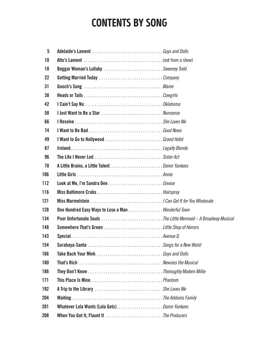 Character Songs from Musical Theatre - Women's Edition