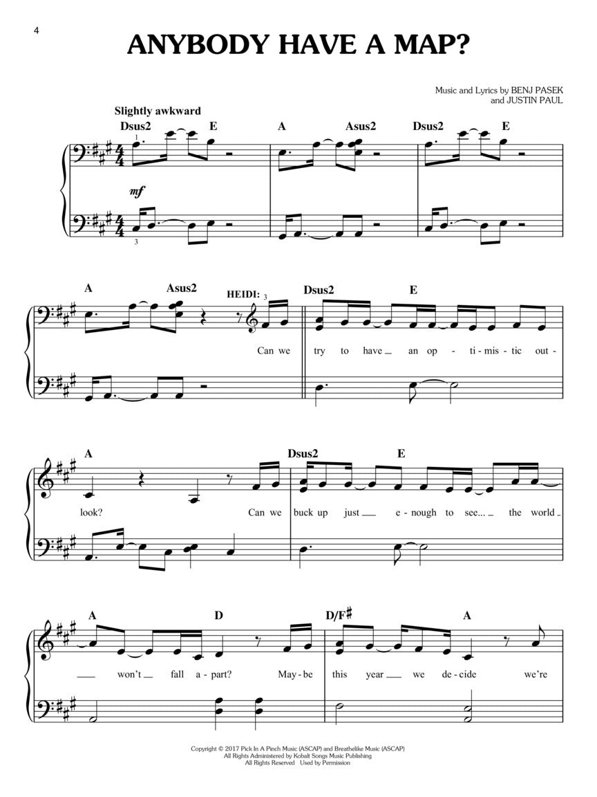 Pasek/Paul Dear Evan Hansen Easy Piano Selections