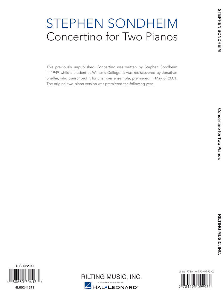 Sondheim Concertino for Two Pianos