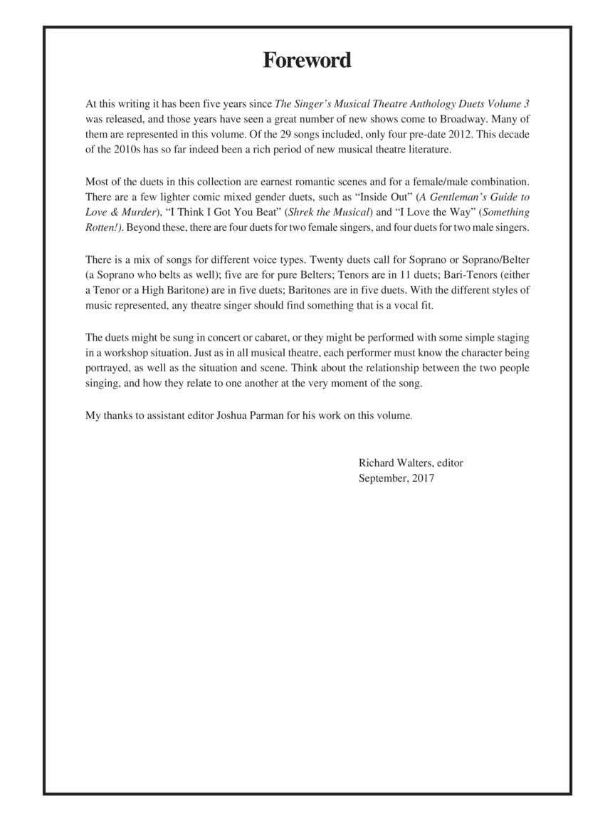 Singer's Musical Theatre Anthology: Duets, Volume 4