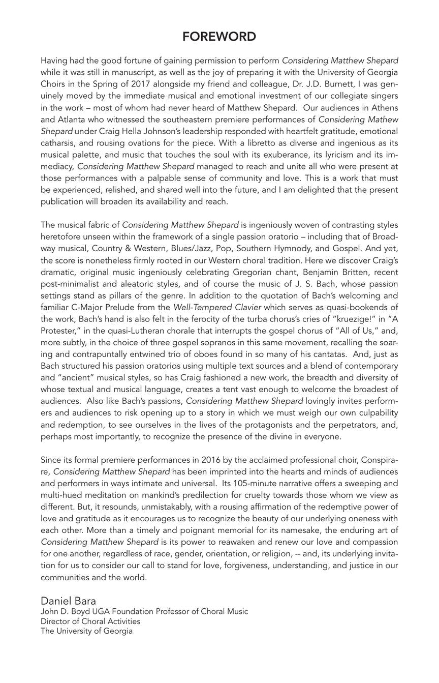 Johnson: Considering Matthew Shepard Vocal Score