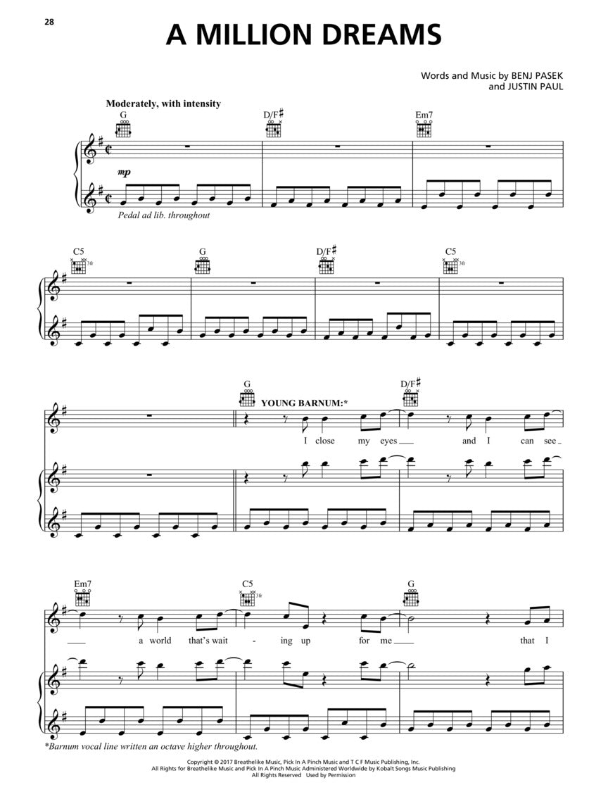 Greatest Showman, The - Piano/Vocal/Guitar