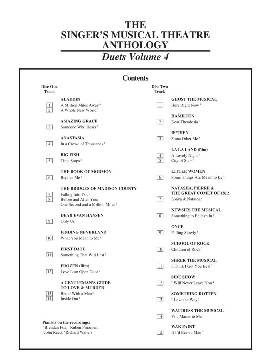 Singer's Musical Theatre Anthology: Duets, Volume 4