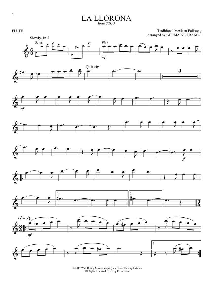 Coco - Instrumental Solos for Flute