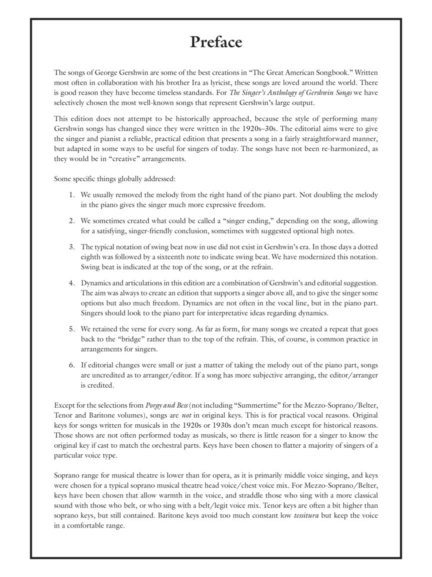 Gershwin: Singer's Anthology of Gershwin Songs - Tenor