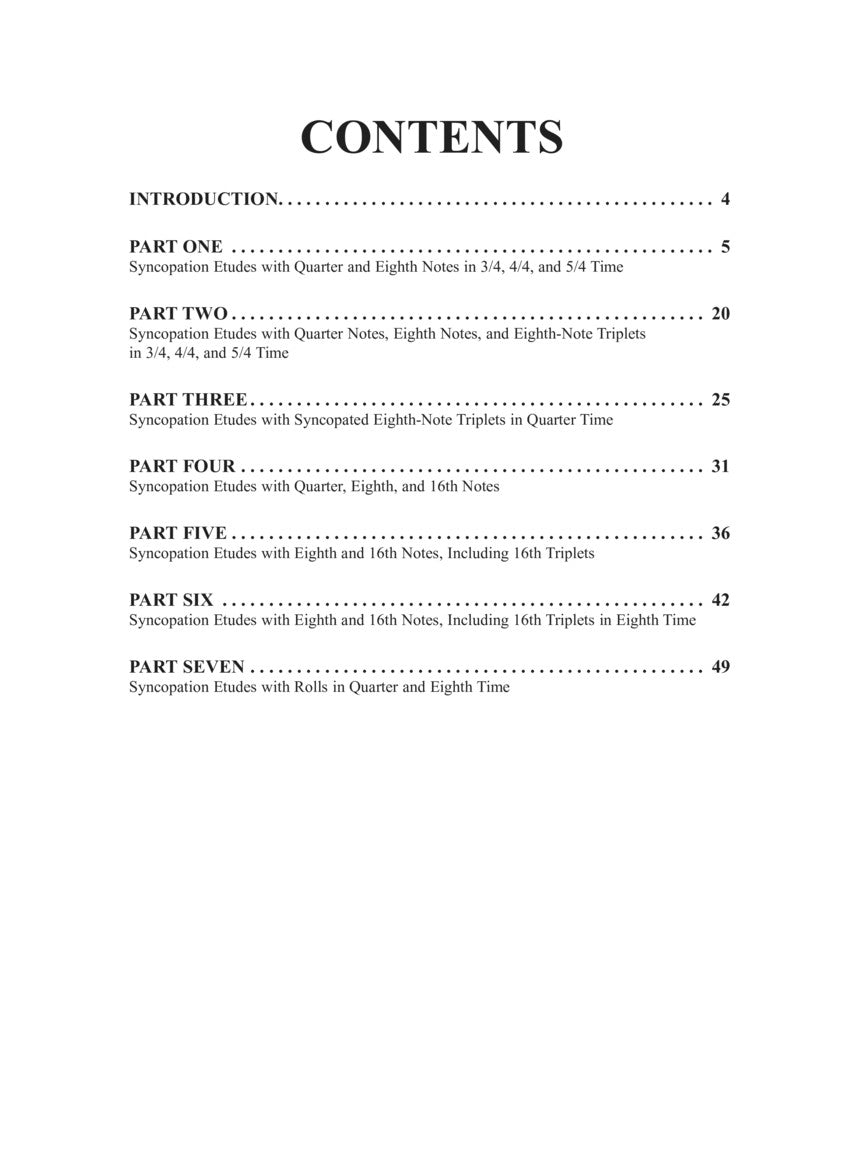 Syncopation Etudes for Snare Drum