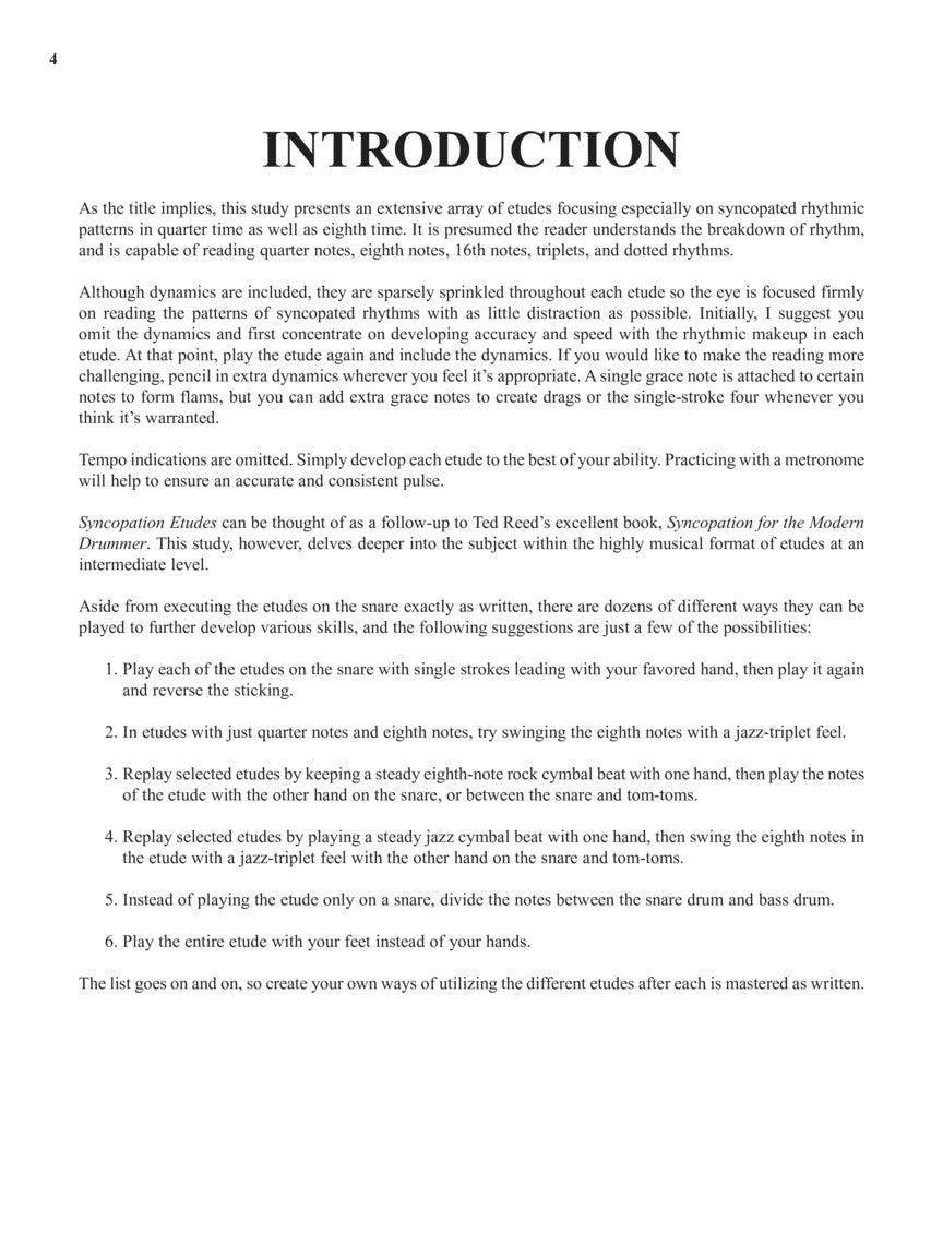 Syncopation Etudes for Snare Drum