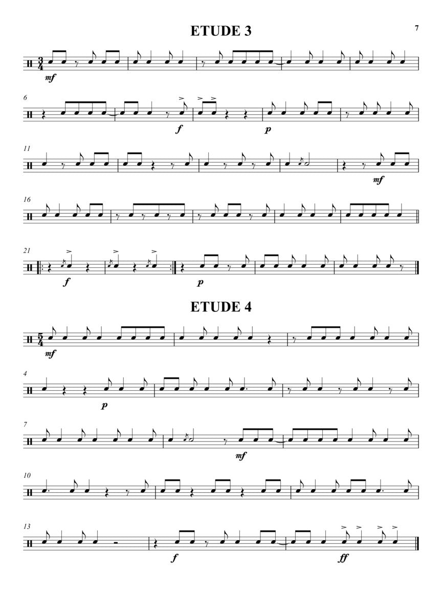 Syncopation Etudes for Snare Drum