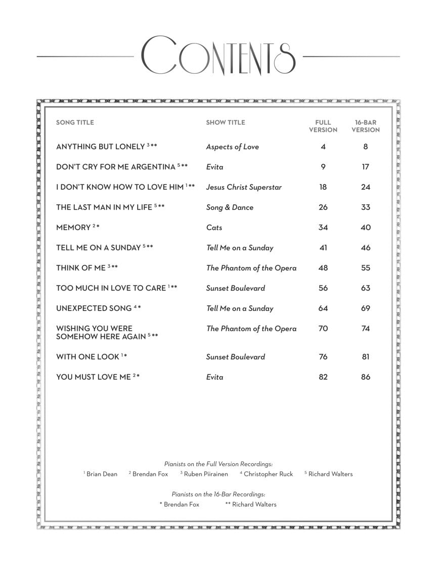 Lloyd Webber, Andrew - Theatre Songs