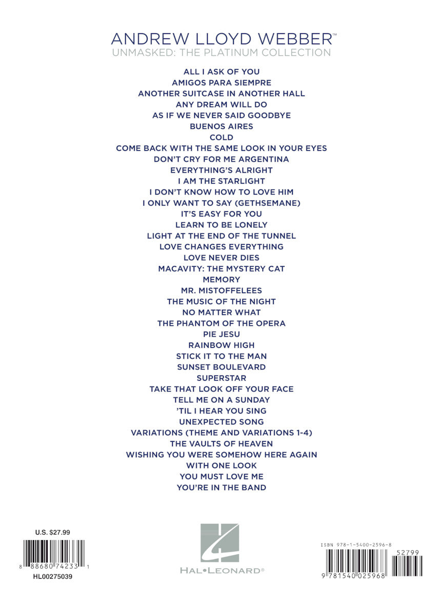 Lloyd Webber, Andrew - Unmasked: The Platinum Collection