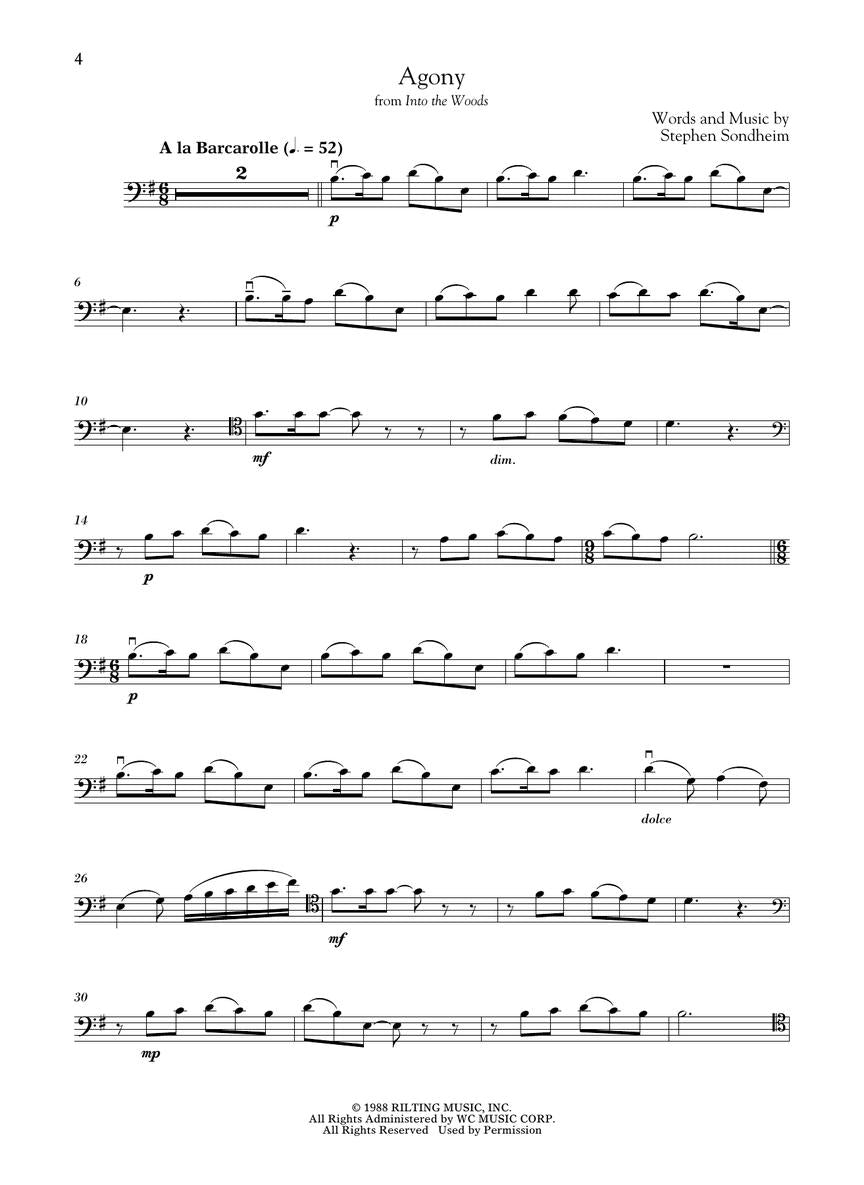 Sondheim For Classical Players - Cello