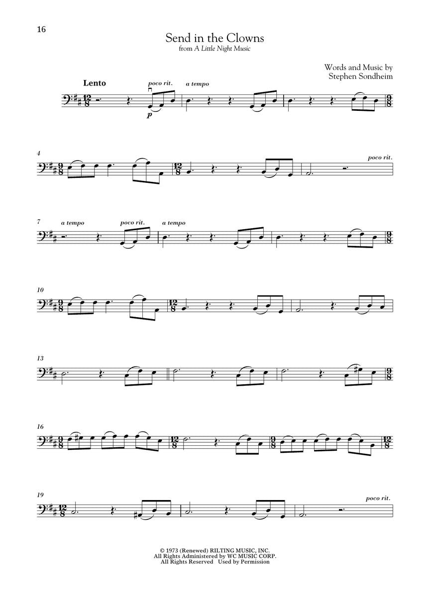 Sondheim For Classical Players - Cello