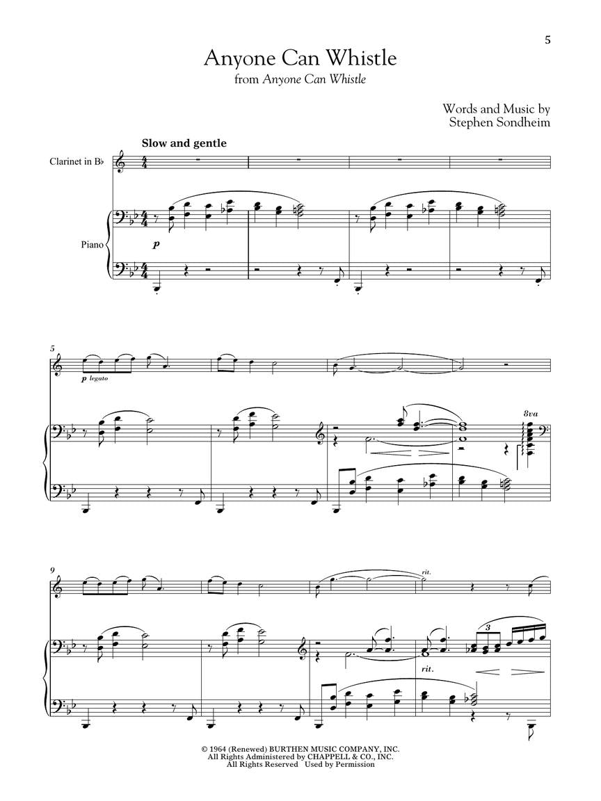 Sondheim For Classical Players - Clarinet