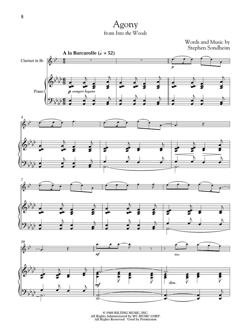 Sondheim For Classical Players - Clarinet