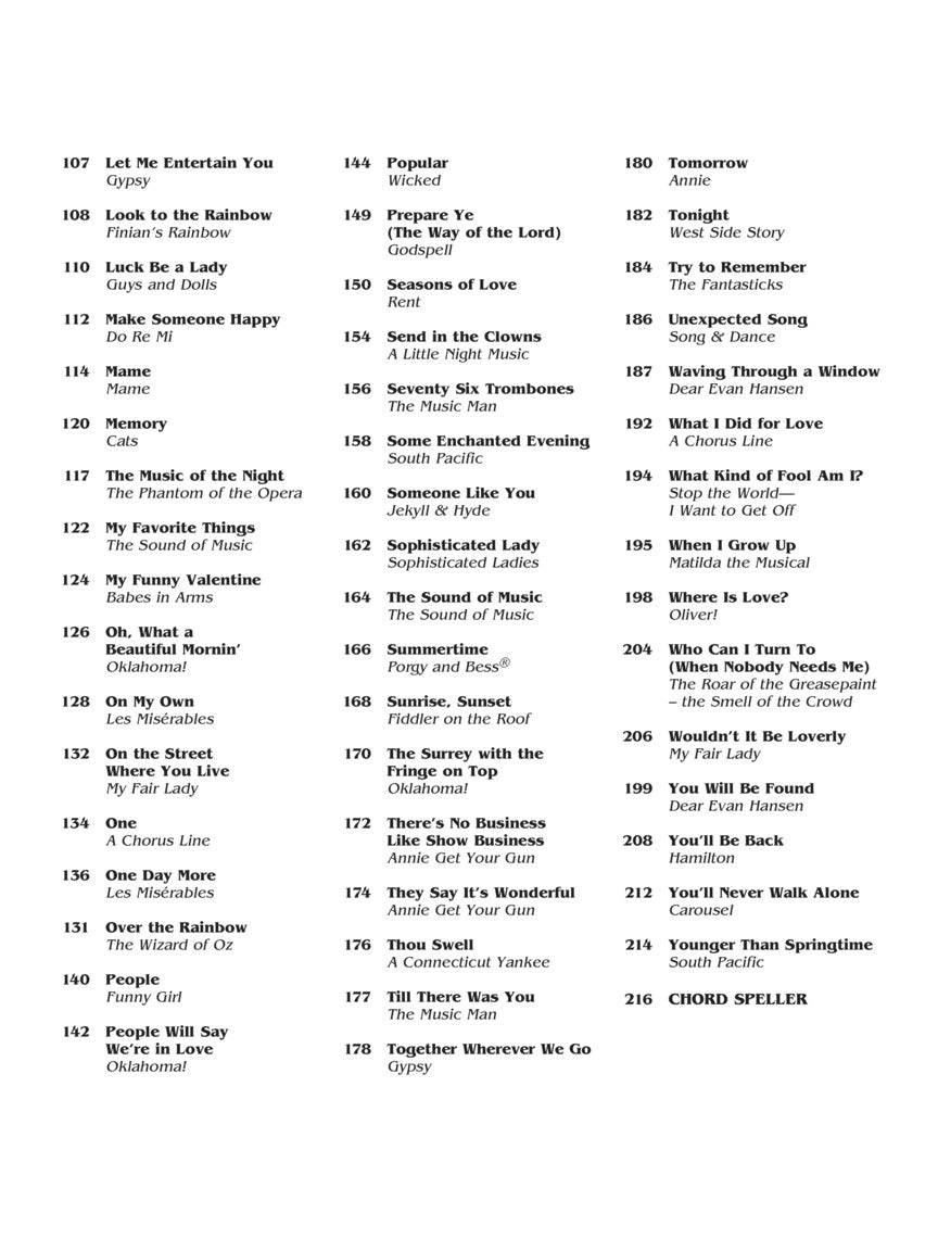 Easy Broadway Fake Book