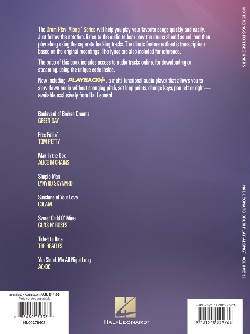 More Songs for Beginners - Drum Play-Along Vol. 52