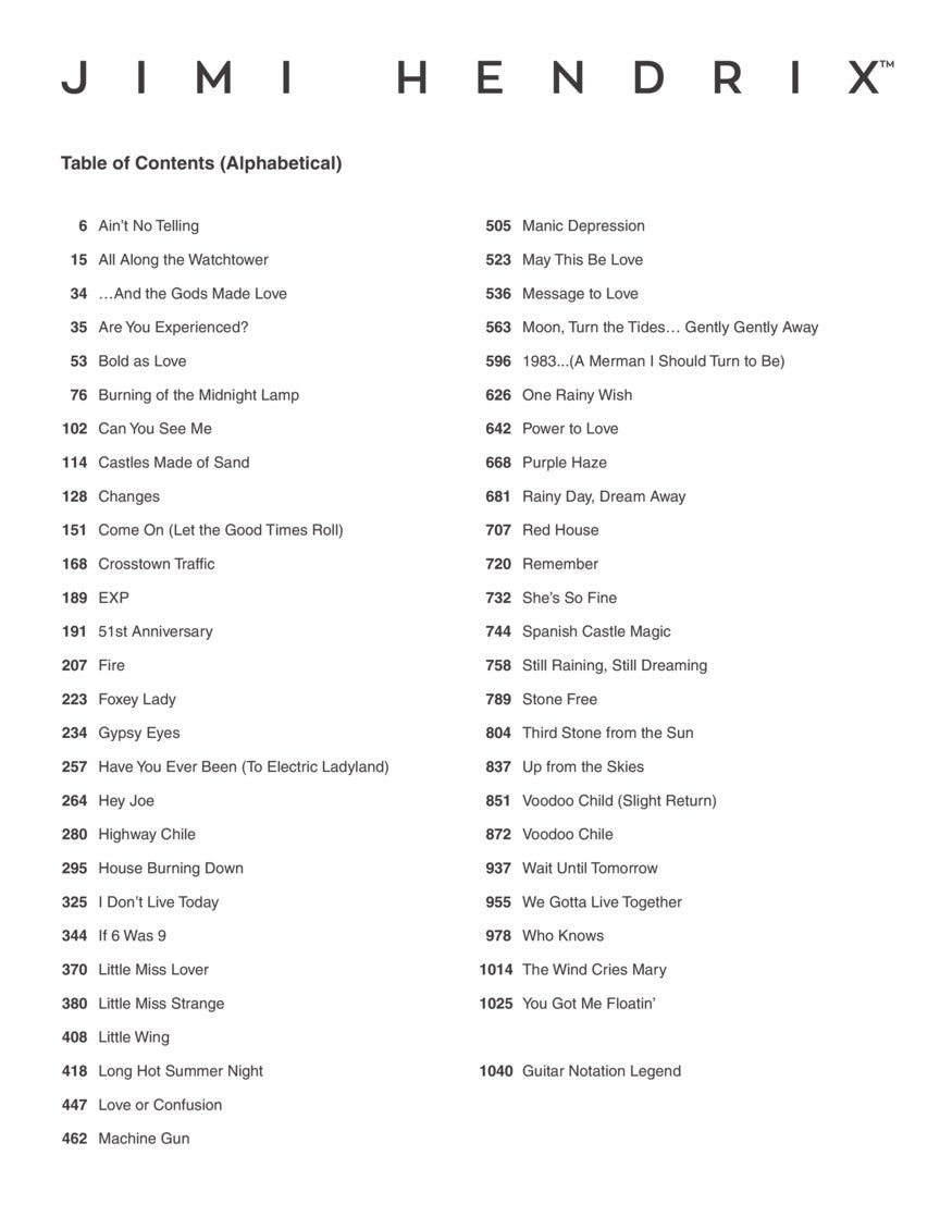 Jimi Hendrix – The Complete Scores