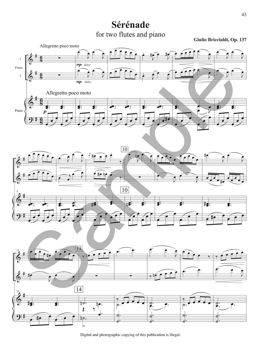 Three Duos for Two Flutes and Piano