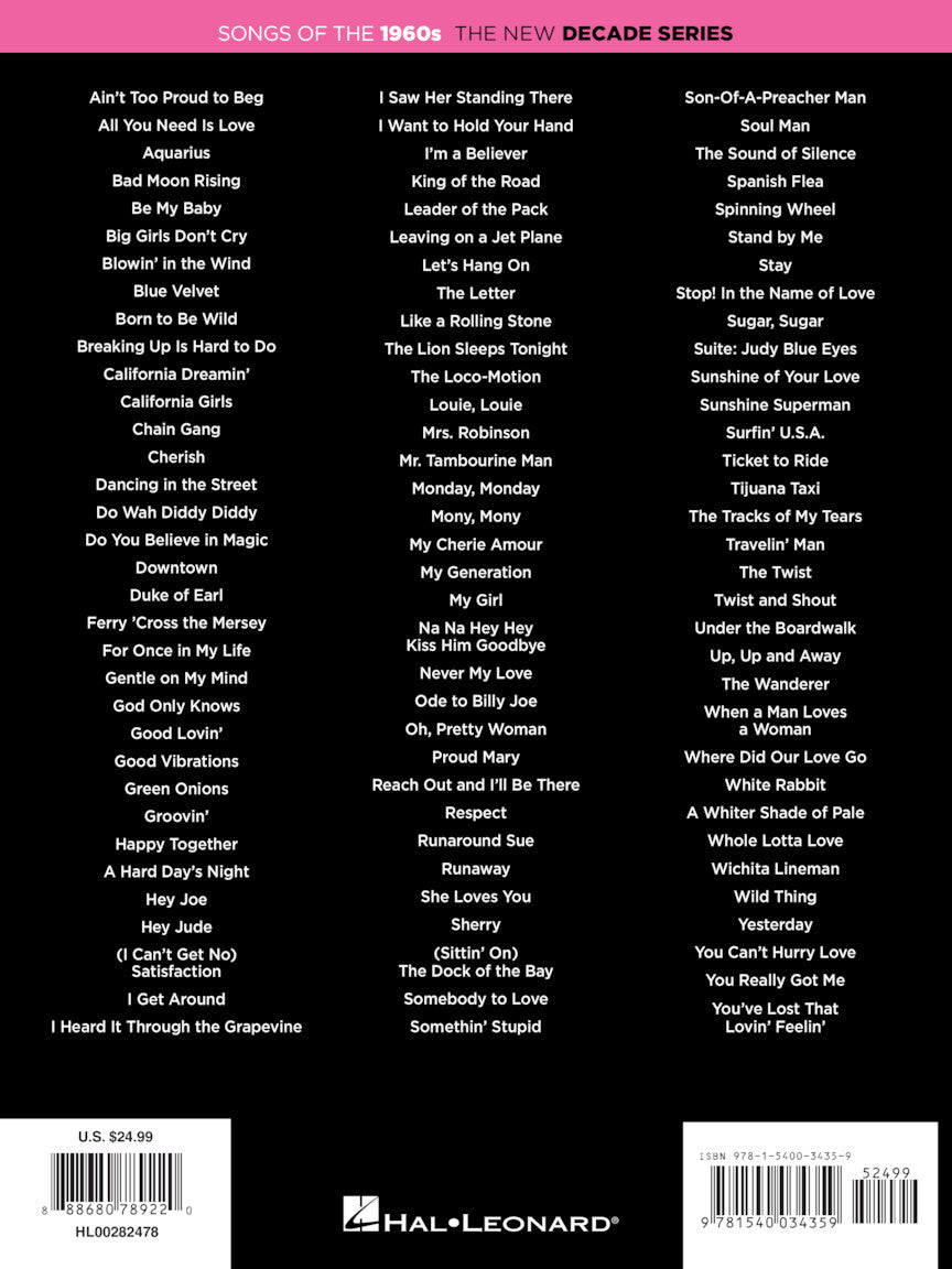 Songs of the 1960s - New Decade Series Easy Piano