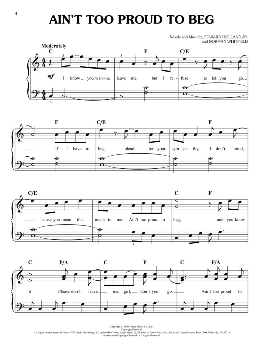 Songs of the 1960s - New Decade Series Easy Piano