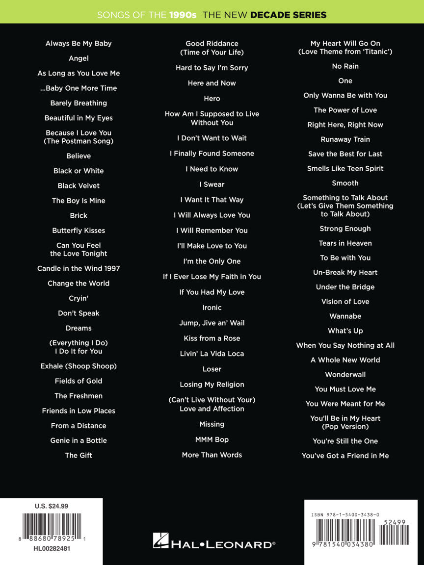 Songs of the 1990s - New Decade Series