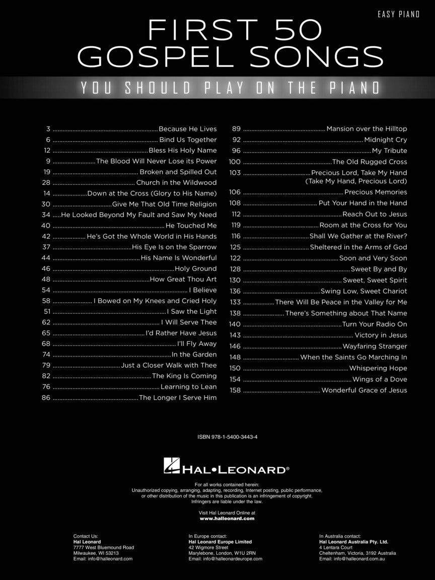 First 50 Gospel Songs You Should Play on Piano