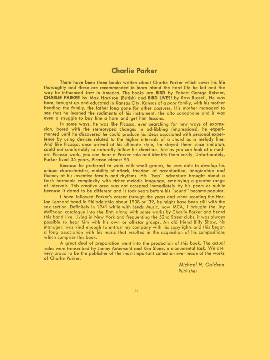 Parker, Charlie - Omnibook - Volume 1 with Backing Tracks