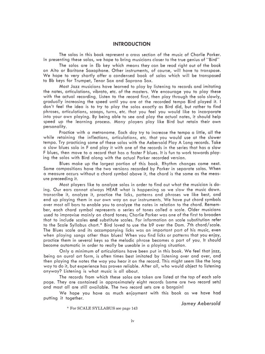 Parker, Charlie - Omnibook - Volume 1 with Backing Tracks