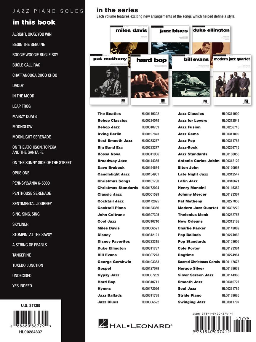 Big Band Era Jazz Piano Solos