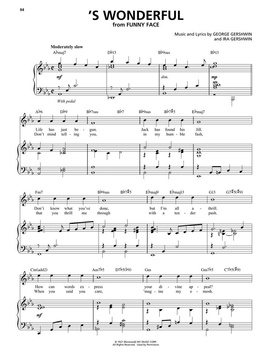 Gershwin: Singer's Jazz Anthology - High Voice