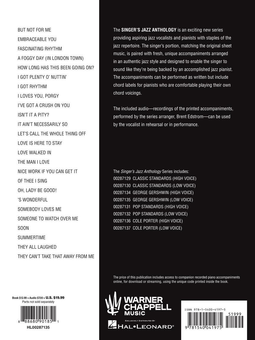 Gershwin: Singer's Jazz Anthology - Low Voice