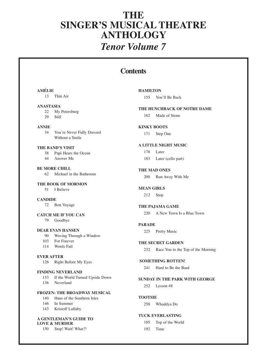 Singer's Musical Theatre Anthology Tenor Volume 7