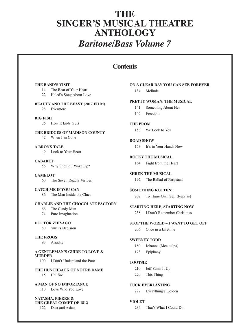 Singer's Musical Theatre Anthology Baritone/bass Volume 7