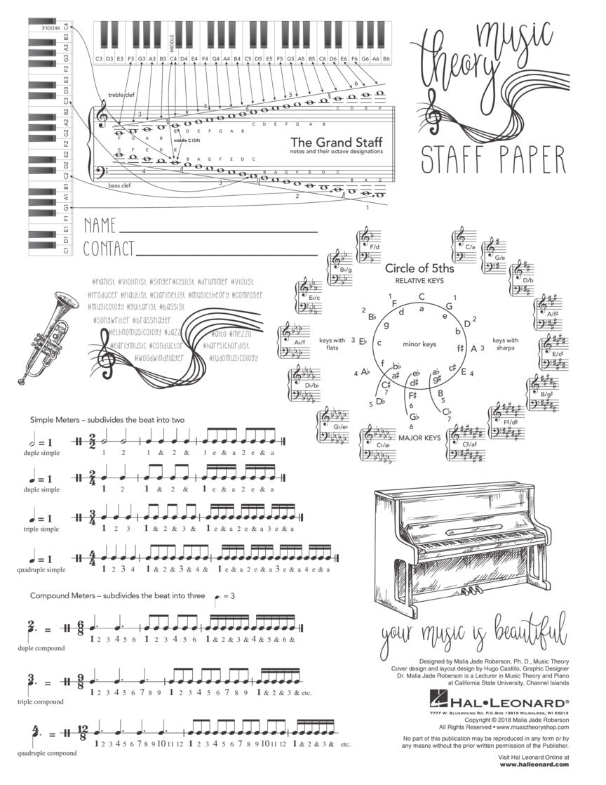 Music Theory Staff Paper / Manuscript Paper